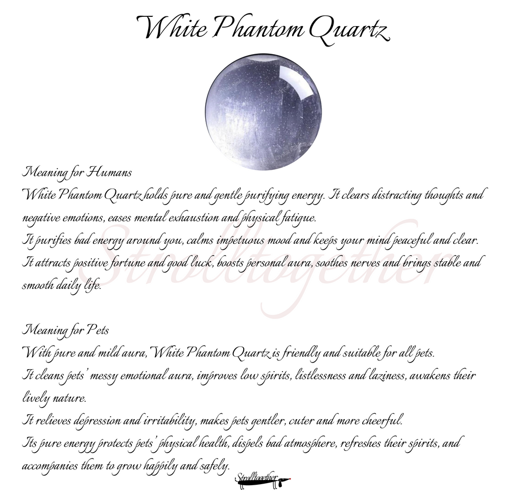 Spring Whisper｜Matching Crystal Set for You & Your Pet Clear Quartz+Green Fluorite+White Phantom Quartz「26-31.5cm」