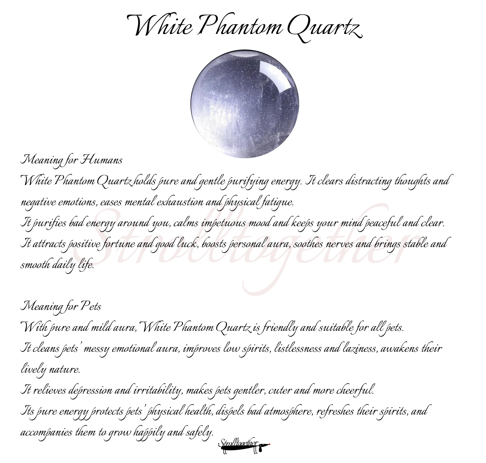 Spring Whisper｜Matching Crystal Set for You & Your Pet Clear Quartz+Green Fluorite+White Phantom Quartz「26-31.5cm」