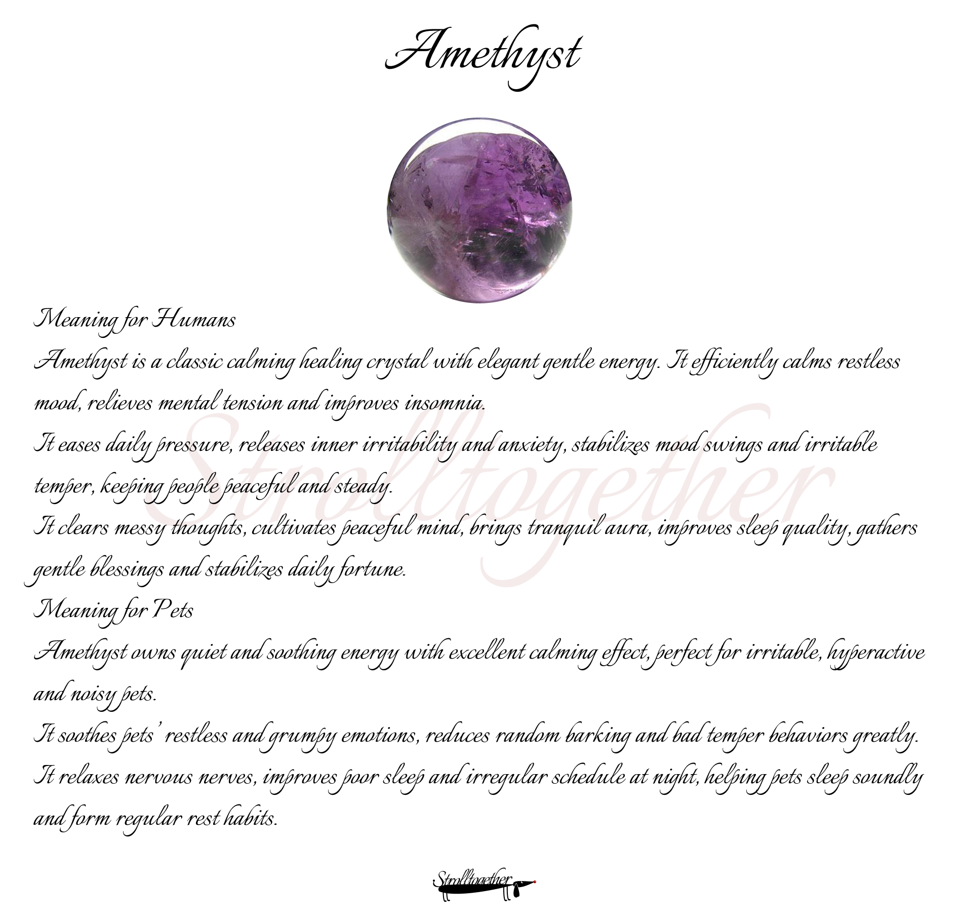 Tranquil Glow" Crystal Collar | Amethyst & Citrine Full-Grain Leather Collar「28～33.5cm」