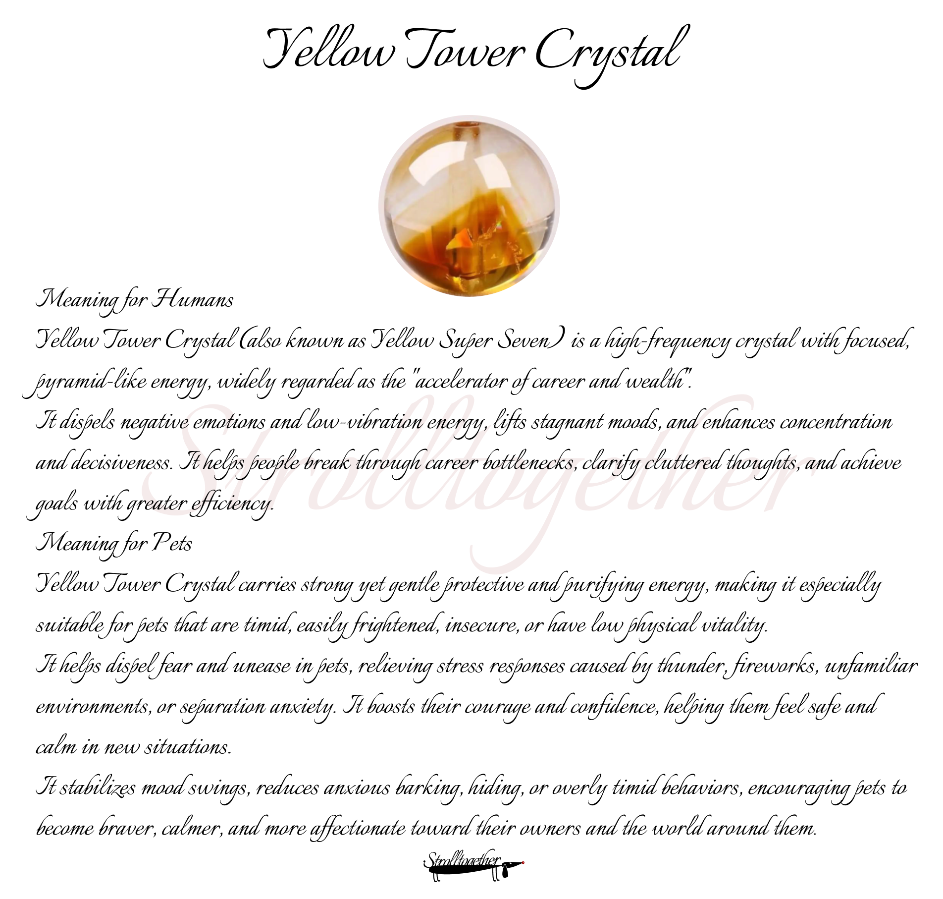 Golden Aura | Citrine, Yellow Tower Crystal, Smoky Quartz & Clear Quartz「32-37.5cm」