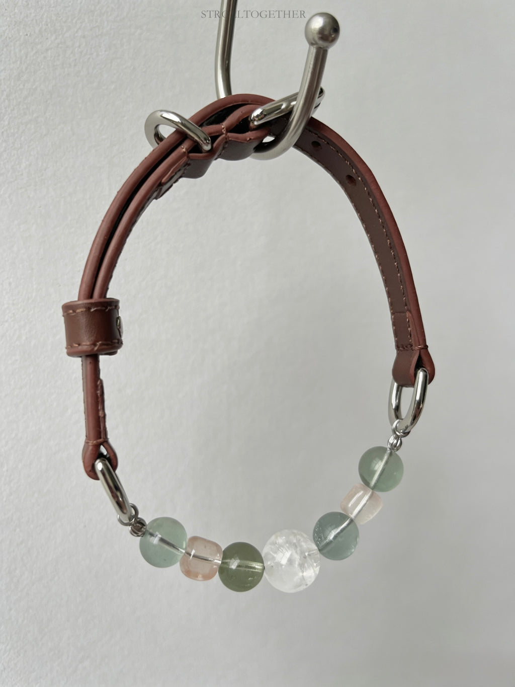 Spring Whisper｜Matching Crystal Set for You & Your Pet Clear Quartz+Green Fluorite+White Phantom Quartz「26-31.5cm」