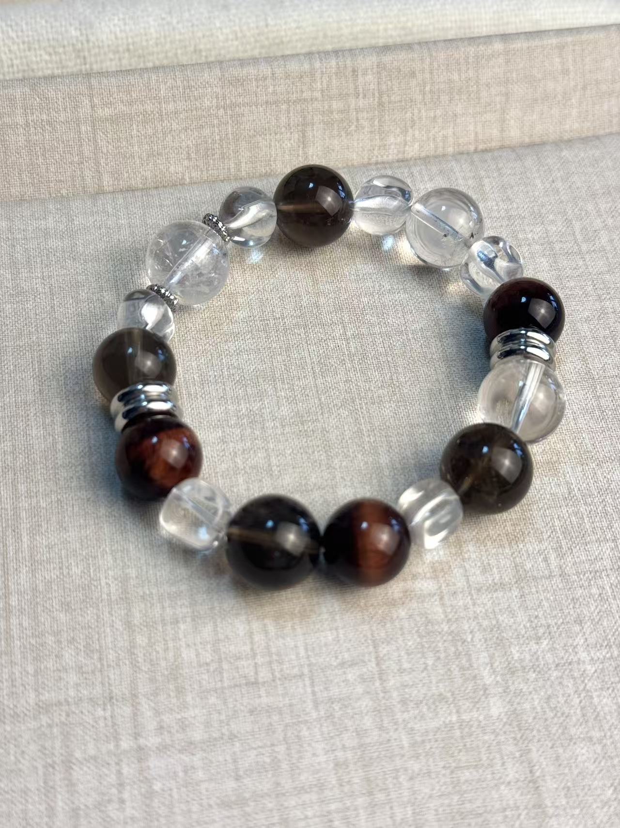 「Wild Heart」 Crystal Collar | Red Tiger's Eye & Smoky Quartz Pet 「31.5-37.5cm」