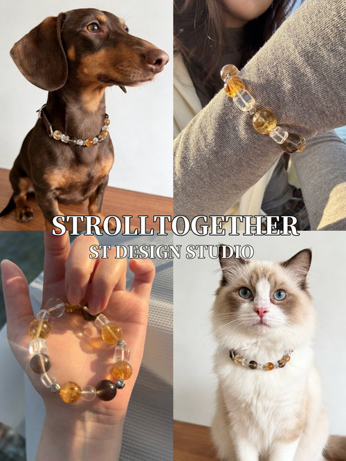 Golden Aura | Citrine, Yellow Tower Crystal, Smoky Quartz & Clear Quartz「32-37.5cm」