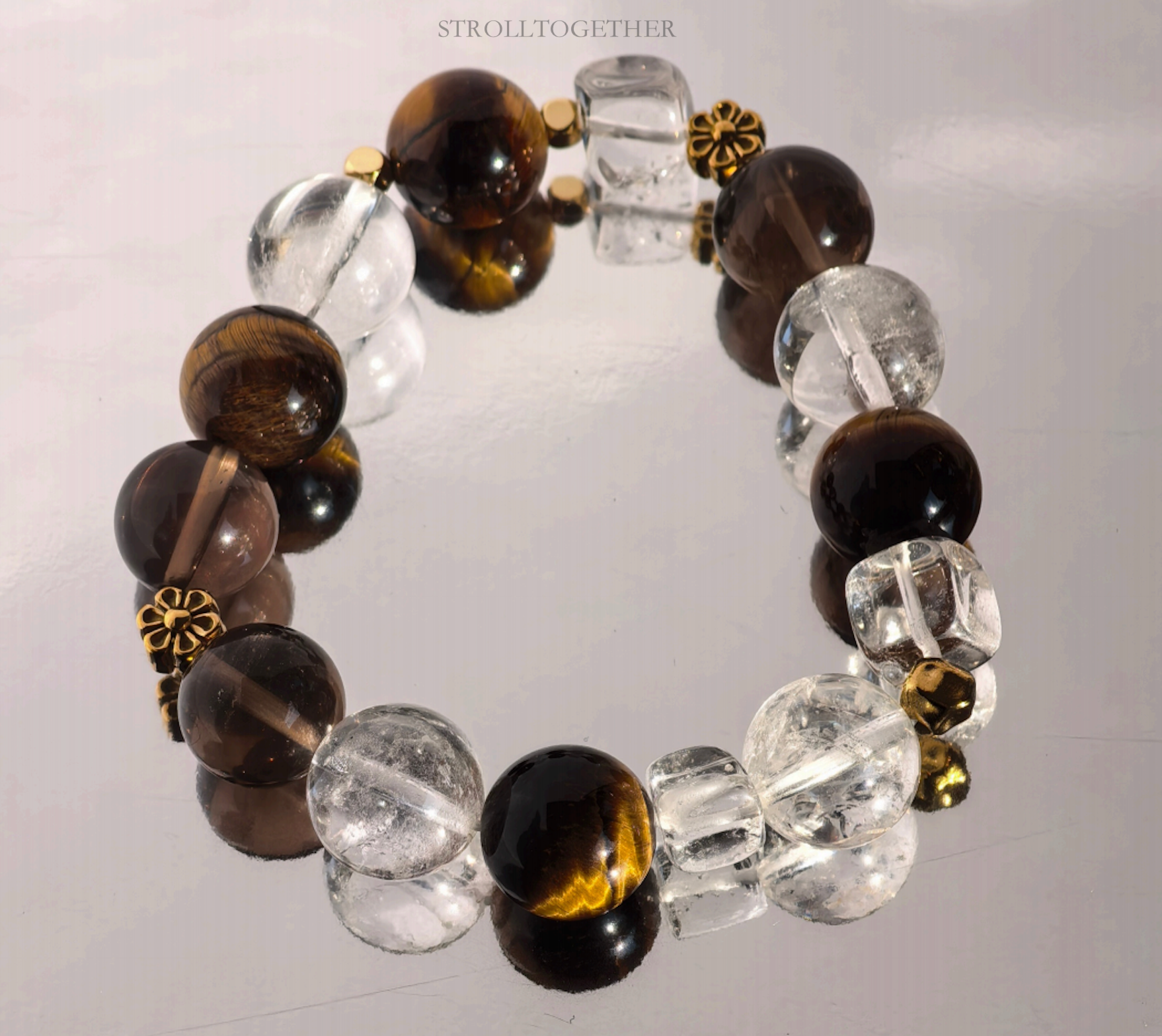 Anchor | Tiger's Eye, Clear Quartz & Smoky Quartz「28-34cm」「32-38cm 」