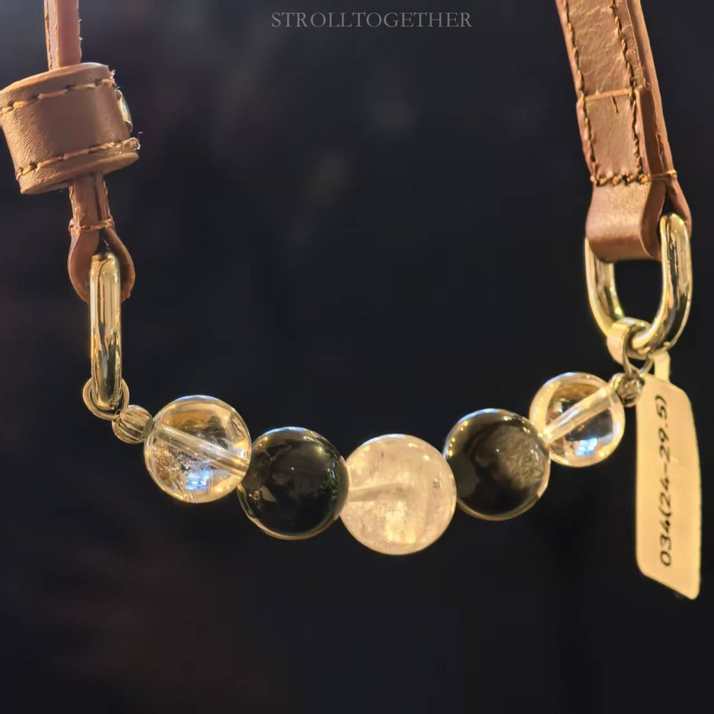 StrollTogether | "Stardust" Natural Crystal Collar – Custom Lucky Charm for Your Furry Friend 「24-29cm」