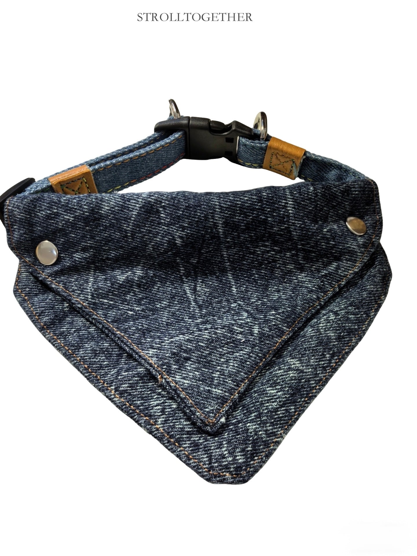 Vintage Denim｜Detachable Bandana Dog Collar